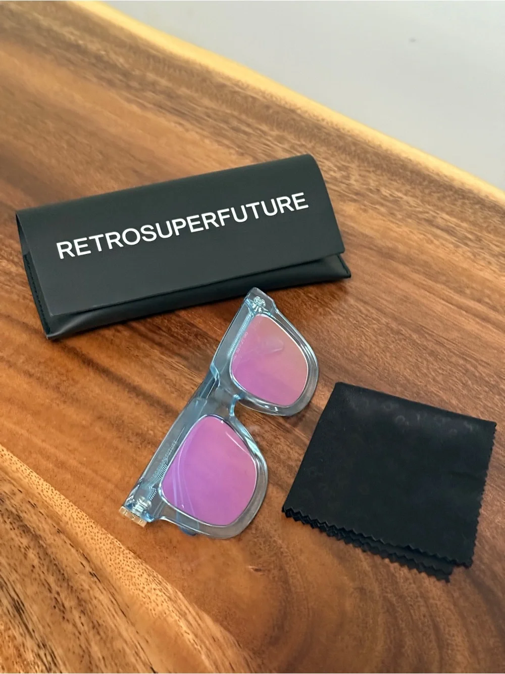 RetroSuperFuture Turquoise Frame Sunglasses with Purple Lenses (Modo Iridescent)